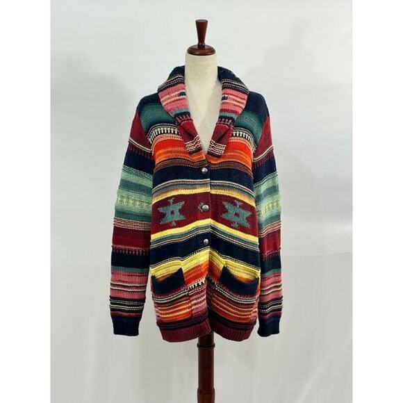 POLO RALPH LAUREN Sz XL Shawl Cardigan Long Sleeve Beacon Southwest - Picture 9 of 12